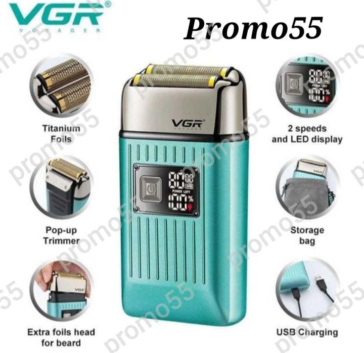 Водоустойчив Шейвър Акумулаторна Самобръсначка за Брада,Коса VGR V-357