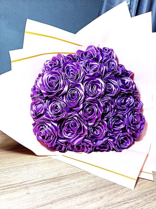 Букеты из атласных лент