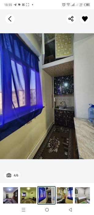 6 mikrorayonda 1 xonali kvartira ijaraga beriladi