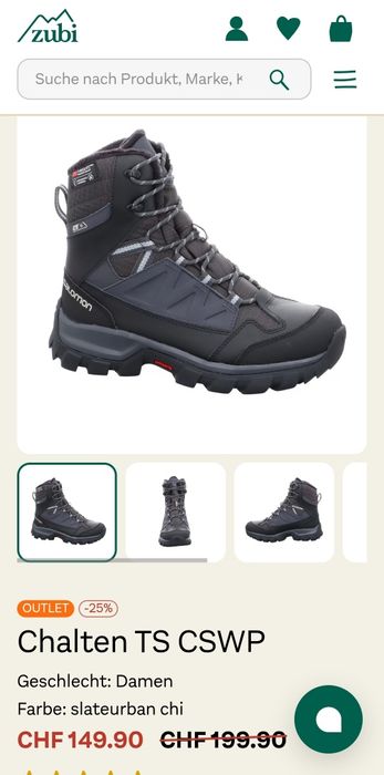 Ghete trekking Salomon Chalten Ts CswpThinshulate marime38 2/3 zero km