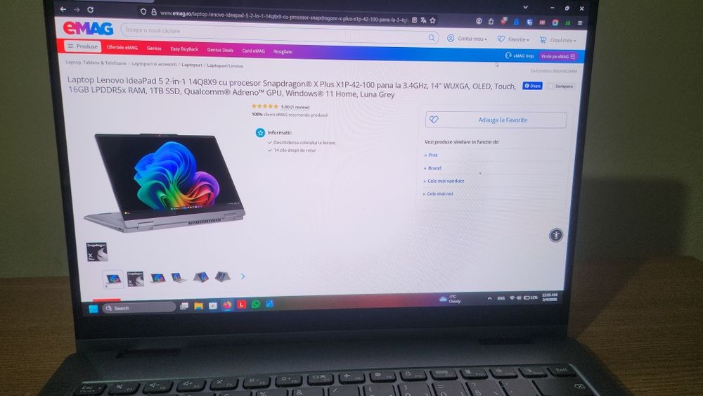 Lenovo Oled 14" 16gb/512gb/SnapdragonXplus