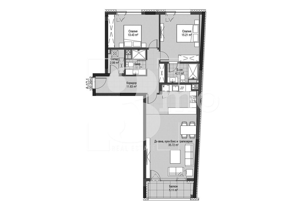Продава се Тристаен апартамент в София, Хладилника - 140 кв.м за 1958 €/кв.м - Снимка #4