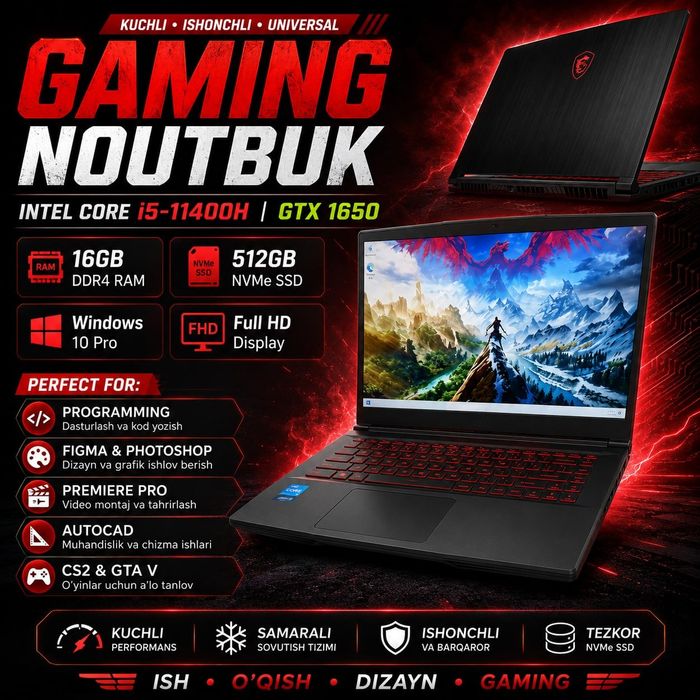 GAMING NOUTBUK SOTILADI (Ishlatilgan holati yaxshi)
