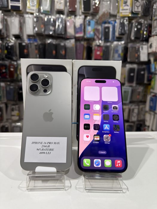 iSellStore Vâlcea: iPhone 16 Pro Max Black Titanium / Natural Titanium