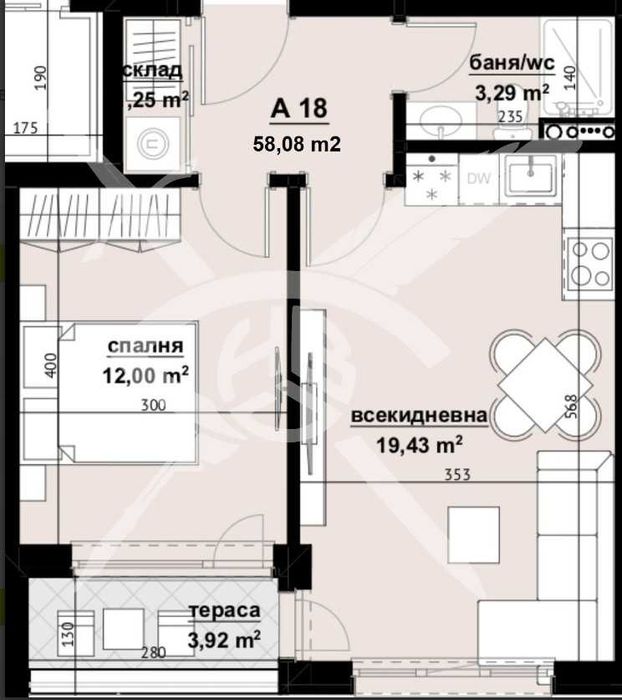 Двустаен апартамент Изгрев 524-18415
