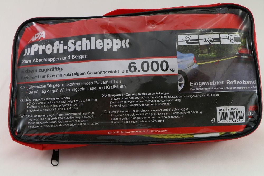 Въже за теглене до 6т, дължина 4м, светлоотразително, Германия