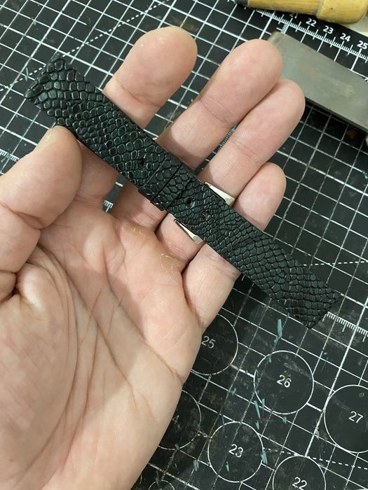 Curea ceas din piele cu presaj exotic 18 mm pentru Jaeger Le Coultre