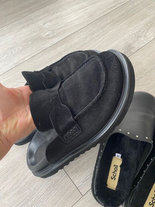 Естесвен велур и кожа чехли Scholl ,Zara