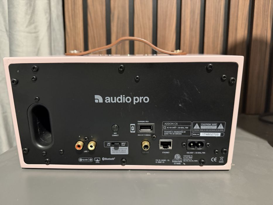 Boxa Audio Pro - Addon C5 - Pink - High Quality Speaker - WLAN Multi-Room - Airplay, Stereo, Bluetooth, Wireless, WiFi