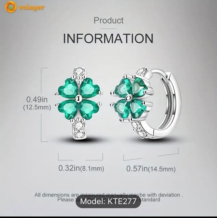 Vand cercei de argint in forma de trifoi