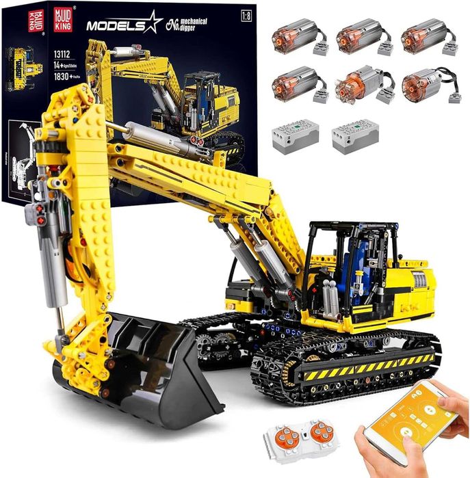 Set constructie, excavator, jucarie tip lego technic, Mould King