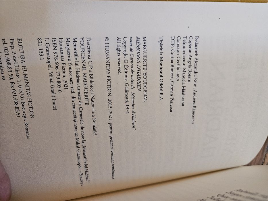Memoriile lui Hadrian - Marguerite Yourcenar