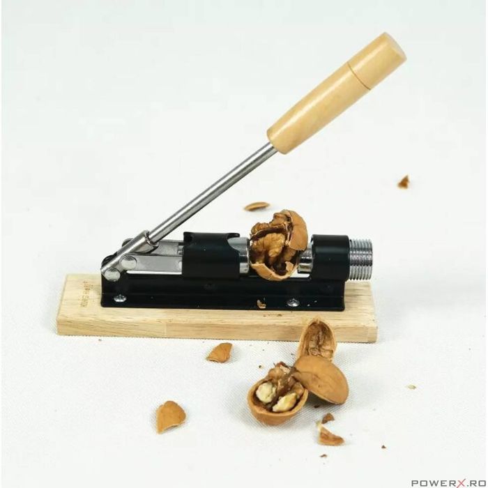 Spargator de nuci, manual, suport din lemn, Kinghoff