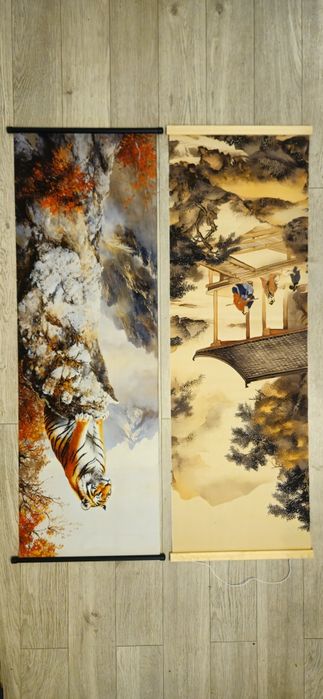 Vand 18 stampe asiatice din panza imprimata. Vezi cele 8 poze