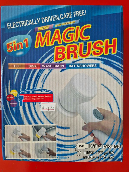 Намалена от 34лв-Четка за почистване MAGIC BRUSH 5 в 1 , НОВА