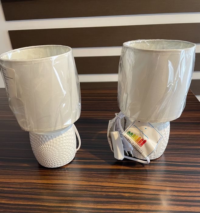 Set 2 veioze, twin, 40W, bec E14, alb