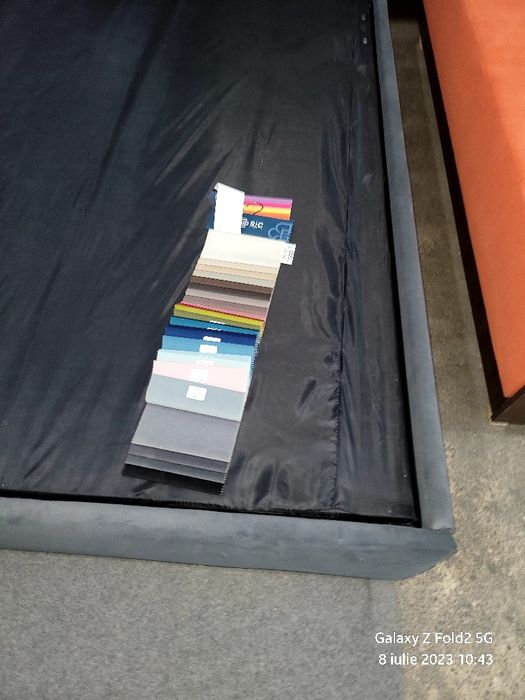 Pat tapițat nou 160x200 cu lada