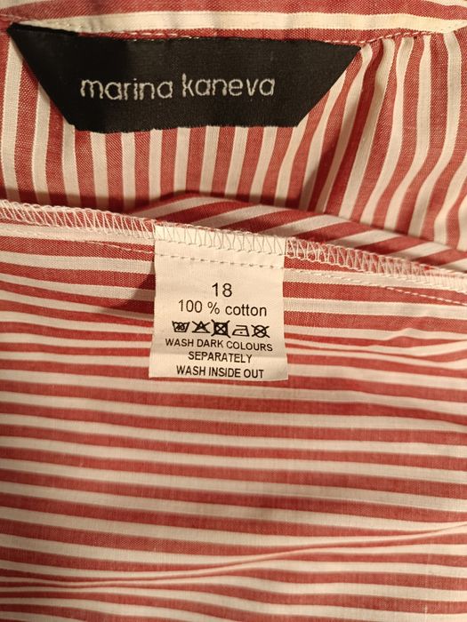 Rochie cămașă albă cu dungi rosii măsura L/XL