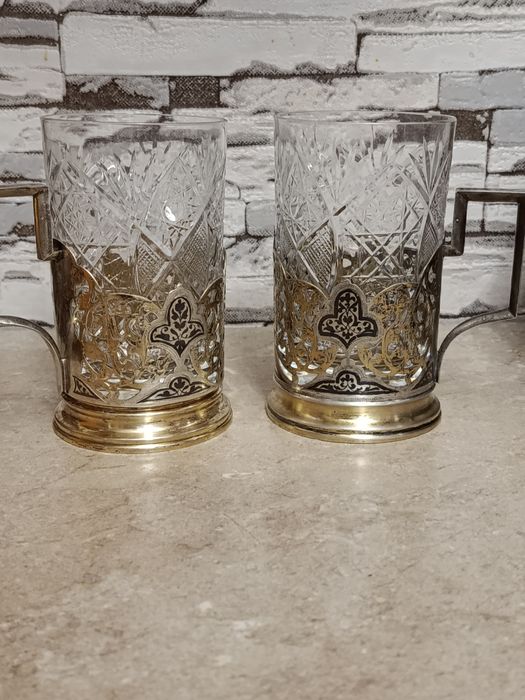 Подстаканники. Серебро с золочением