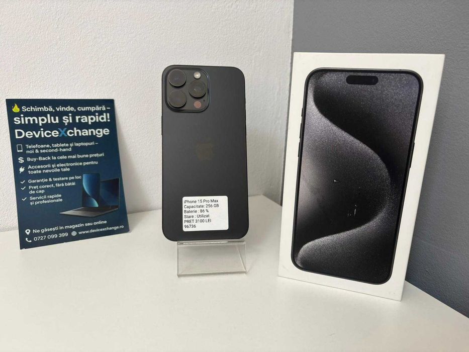 iPhone 15 Pro Max 256 86% * Garantie *Buy Back * deviceXchange