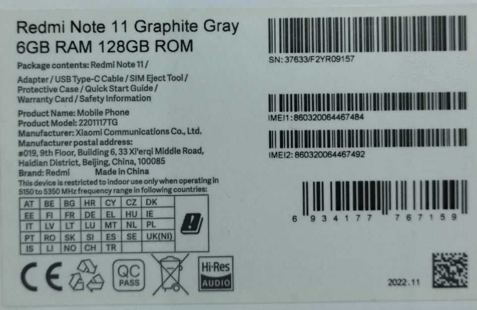 Redmi 11 note, Android