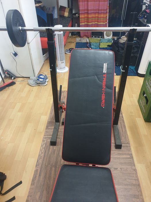 Bancă piept , greutăți, gantere ( set complet antrenament )