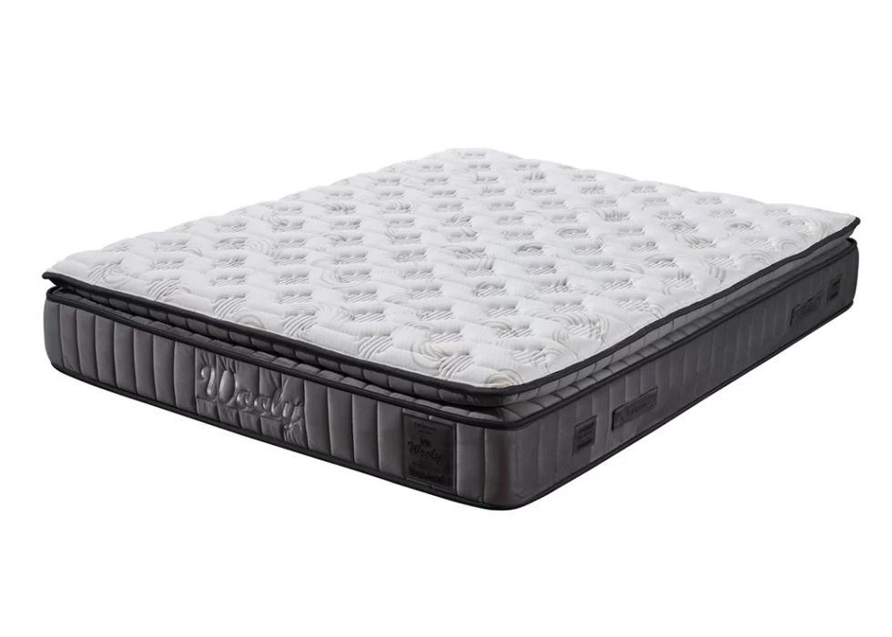 Тапицирано легло Wooly Платинено Сиво с луксозен матрак