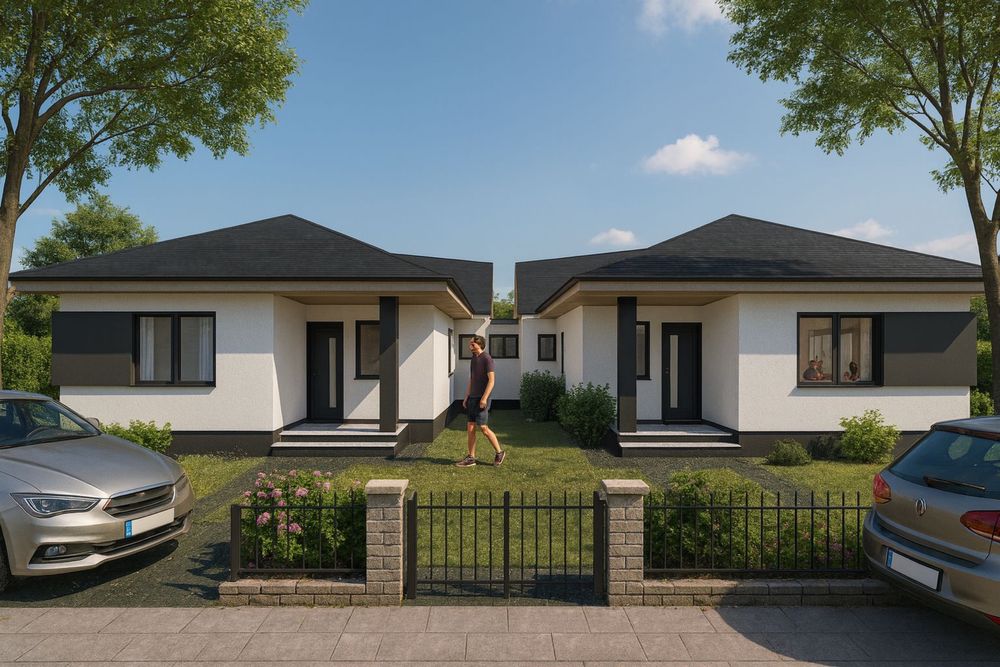 Duplex pe parter 3 dormitoare 2 bai