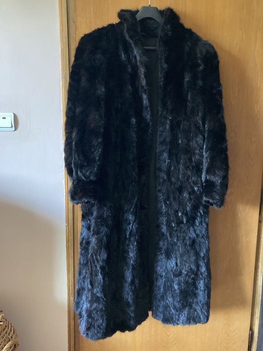 Палто от норки, черно
