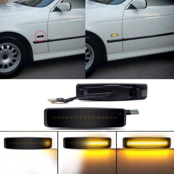 НОВИ динамични лед мигачи (бягащи) за БМВ Е39 5та серия +ПОДАРЪК