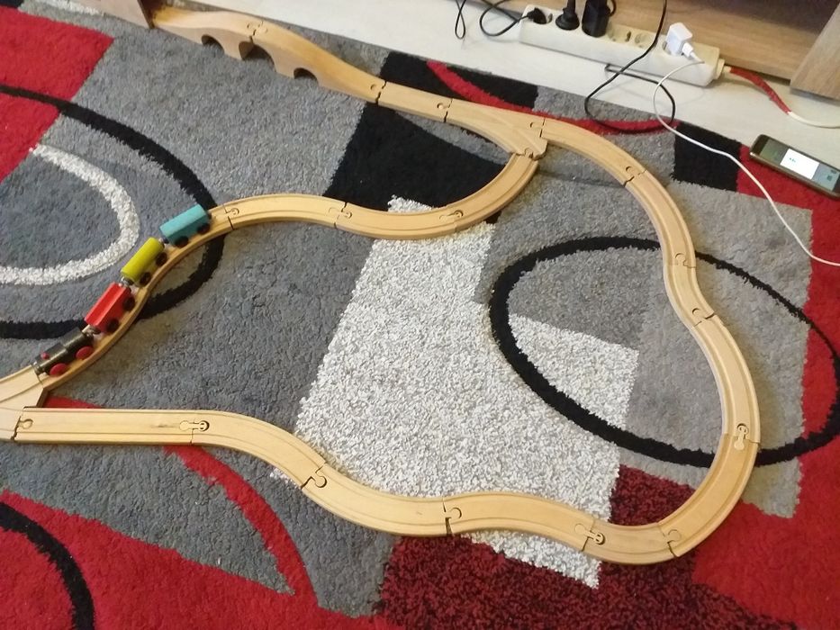 Ansamblu de lemn sina de tren