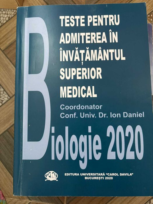 Cărți Biologie Admitere Medicină UMF Carol Davila Grile si teste- separat sau impreuna