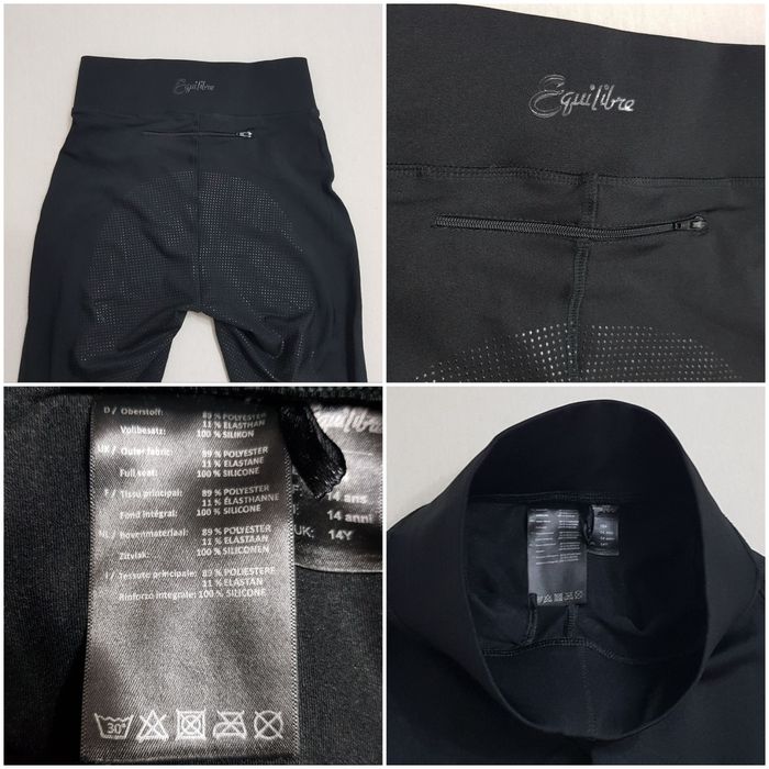 Pantaloni călărie stretch leggings echitatie Equilibre cu silicon grip