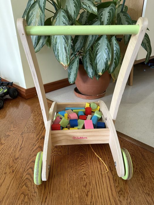 Eichhorn Дървена количка с конструктор