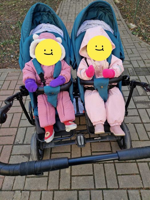 Carucior gemeni Mikado Twin 3 în 1 T-08