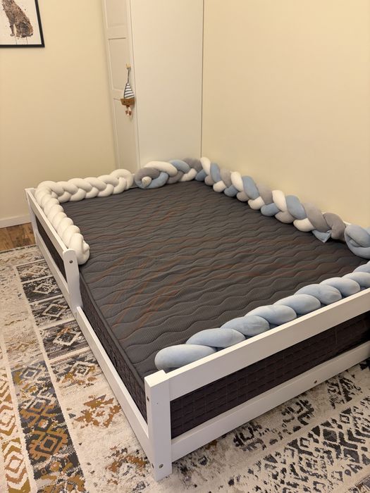 Pat montessori 140/200+saltea arcuri impachetate