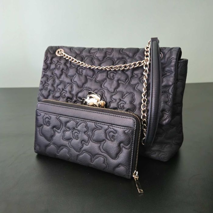 Ted Baker портмоне, черна естествена кожа, капитонирано