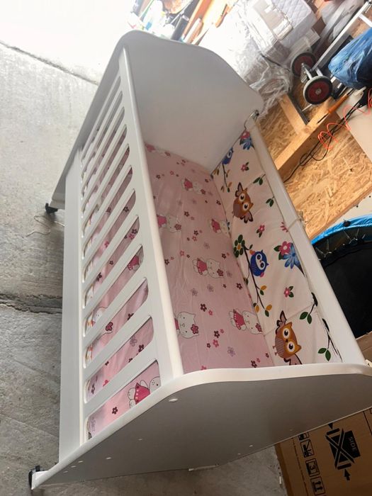 Patut bebe cu saltea si lada depozitare