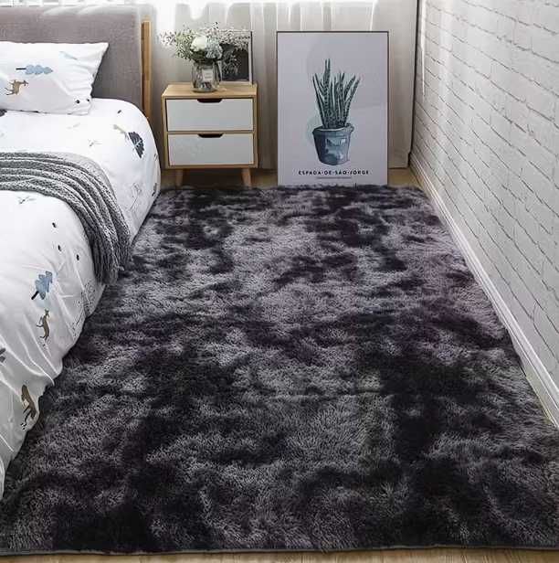 Covoraș dormitor tie-dye, puf lung – design wow, preț super!