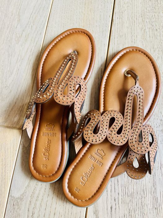 Нови женски кожени сандали СейнтОливър (38) и КафеНоар (39)