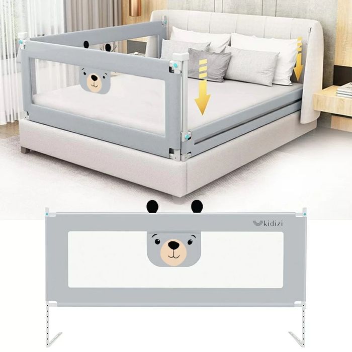 Set Bariera protectie pat culisantă cu buzunar 200cm si 160cm / Protectii pat bebe