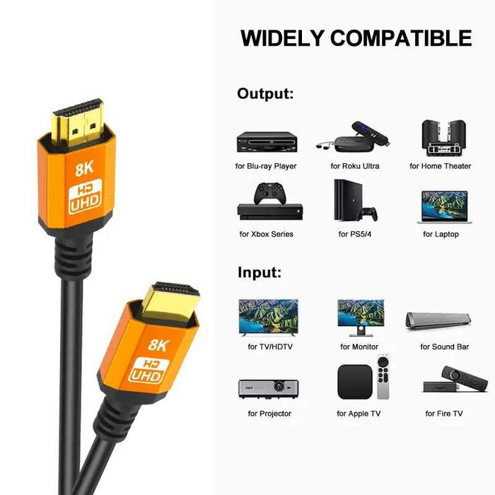 HDTV 2.1 8K*60Hz 4K/120Hz-144Hz,HDR-3D, 2160p,1080p,ARC,HDR,Ultra HDTV