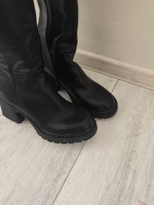 Естествена кожа дамски ботуши