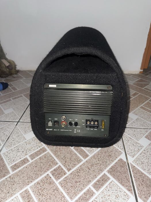 Set Complet Subwoofer Auto Activ Nakamichi + Kit Cabluri Incluse