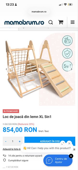 Loc de joacă din lemn XL 5in1