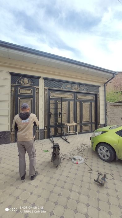 Дарвоза boyash  покраска ворота решётка навес Аква бояш