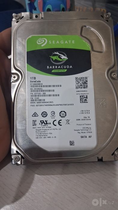 1 TB Жесткий диск HDD Seagate BarraCuda 1ТБ 3.5" (ST1000DM010)