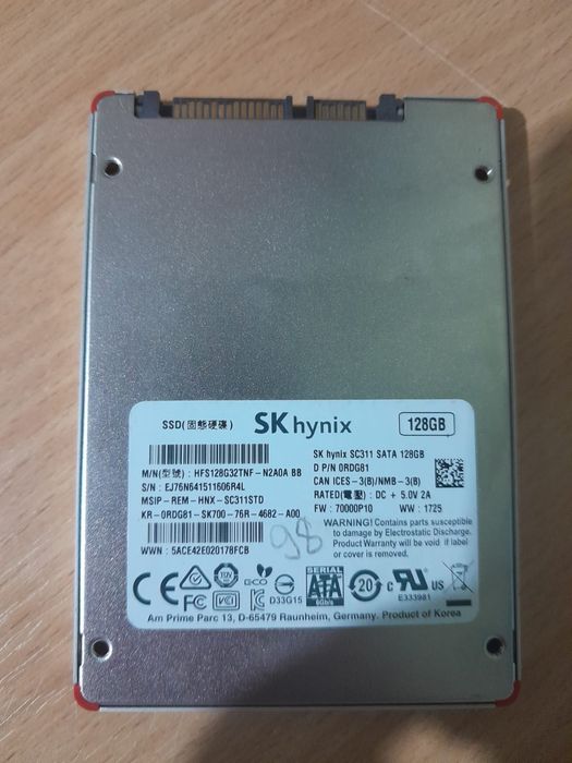 SSD SK hynix 128GB SATA III 2.5" – Stare perfectă