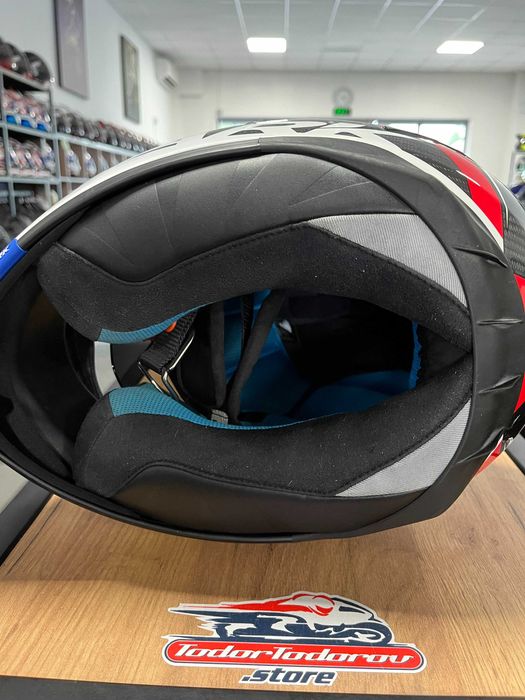 Мото каска SHARK SPARTAN CARBON RAVE ,вградени очила,S 55-56см