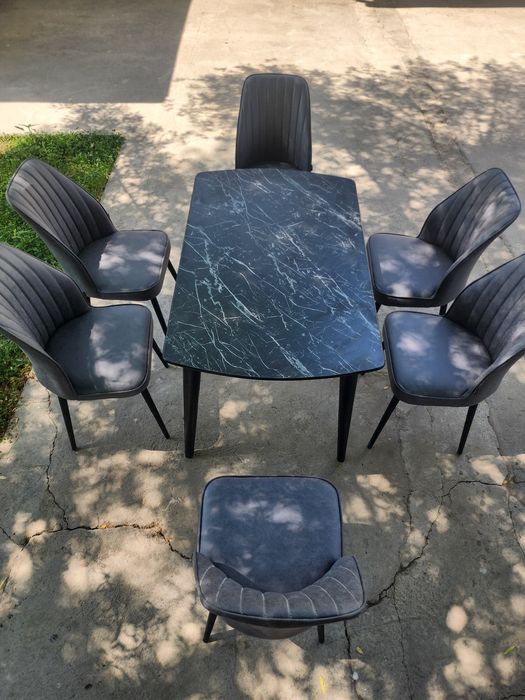 Aydin stol stullar 6 kishilik Стол и стул модел (Айдин) 6×1.